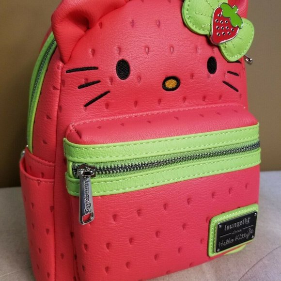 Hello Kitty Loungefly Strawberry Backpack NEW - Picture 2 of 12
